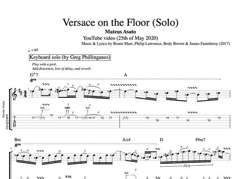 versace on the floor guitar tab